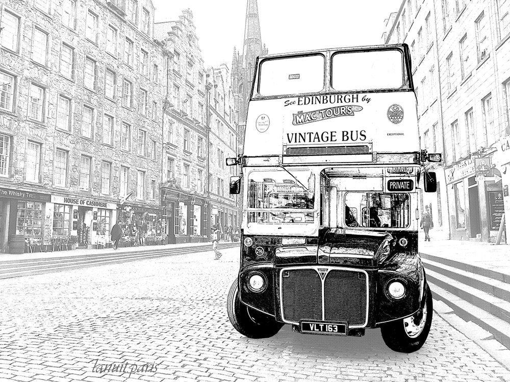 Vintage bus, Edimbourg